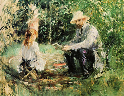 Eugène Manet and his Daughter in the Garden Berthe Morisot